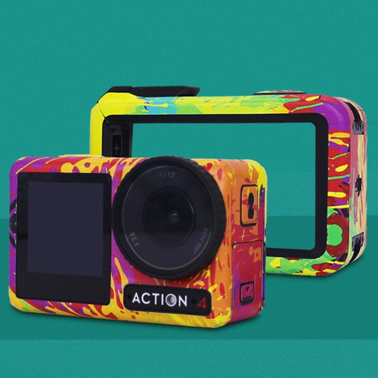 For DJI Action 4 Motion Camera Stickers All Inclusive Photo Frame Color Changing Stickers Accessories, Style: AC4-16 Snake Scale Green by bashfashion
