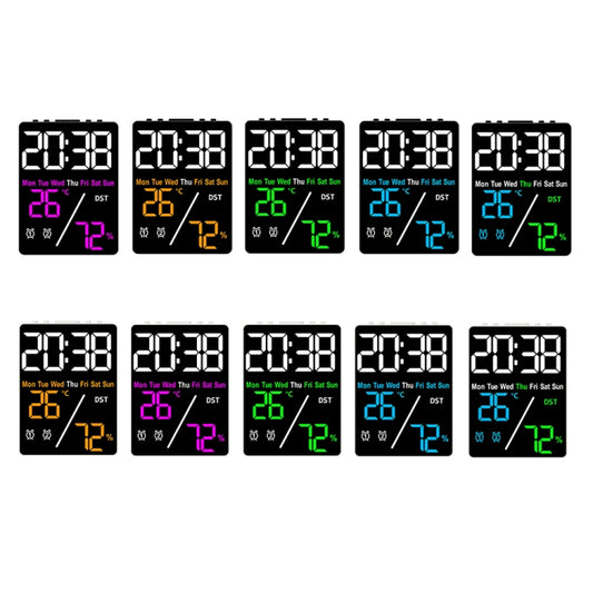 Multifunctional Temperature / Humidity Display Electronic Alarm Clock, Color: Green Black by bashfashion