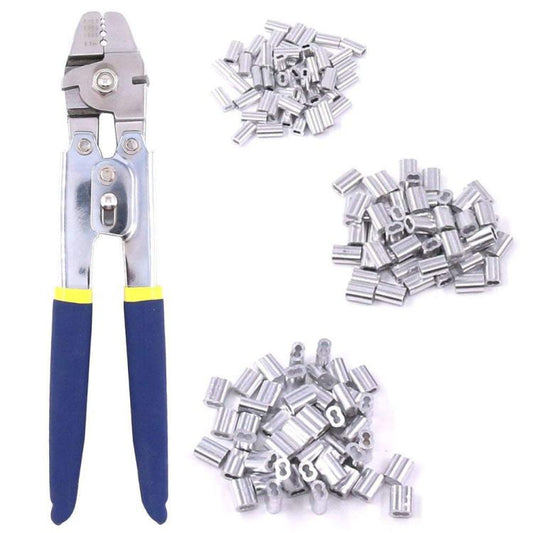 Outdoor Sea Fishing Pliers High-precision Wire Rope Crimping Pliers, Model: SJ-255 +300pcs by bashfashion