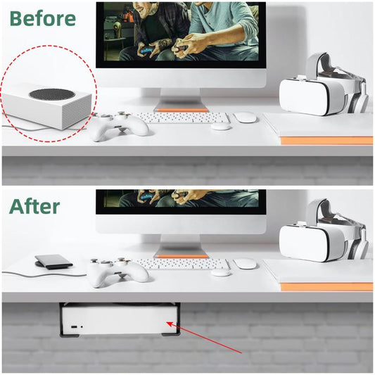 For Xbox One S / X, Xbox 360 Under Desk Storage Stand Rack(Black) by bashfashion