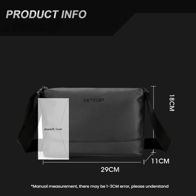 WEPOWER Simple Shoulder Bag For Men Light Casual Commuter Messenger Pack(Gray) by WEPOWER