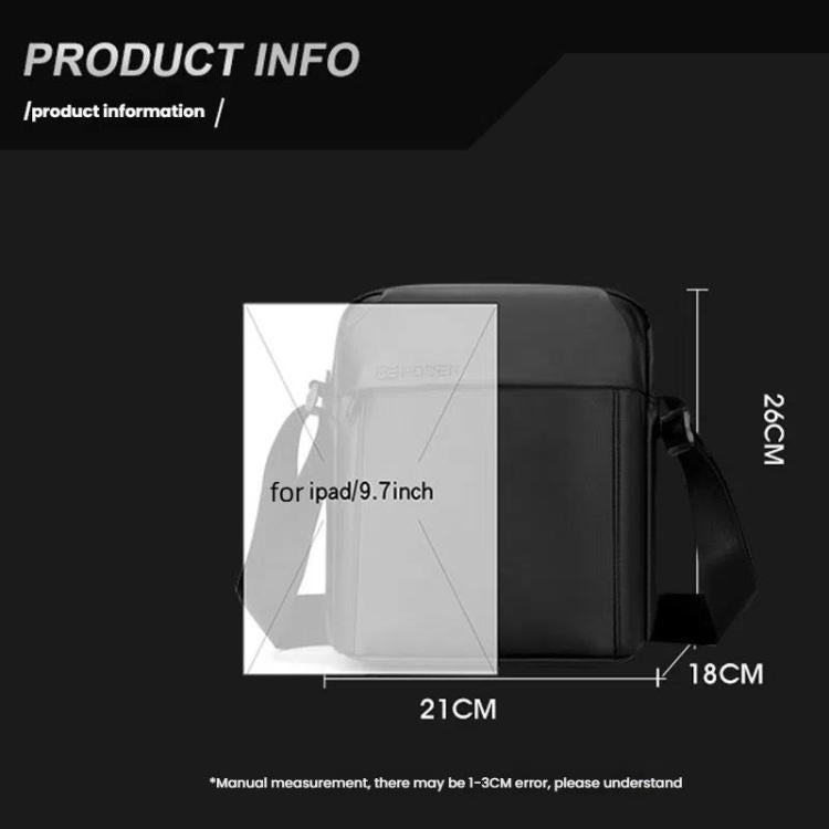 WEPOWER Men Messenger Bag Large Capacity Leisure Shoulder Bag For Travel Commuting(Black) by WEPOWER