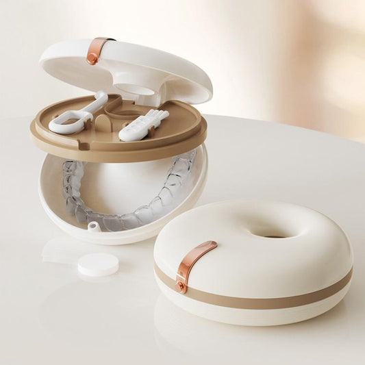 Portable Invisible Braces Box Denture Orthodontic Storage Case with Tooth Hook Set(Pink) by bashfashion