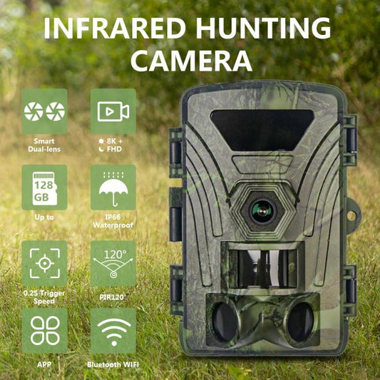 PR802W Wifi 8K Hunting Camera Outdoor Day Night Dual-use Photo Recording HD Monitoring by bashfashion
