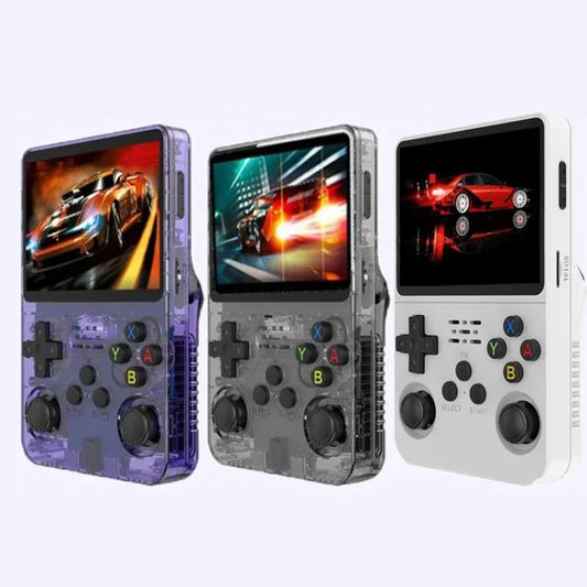 R36S Retro Handheld Game Console Linux System 3.5-Inch Screen Single TF Card Version 64G(Clear Black) by bashfashion