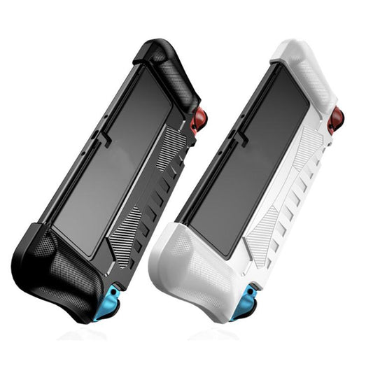 For Switch OLED Console TPU Protective Cover Integrated Shell With 2 Game Card Slots(Black) by bashfashion