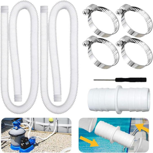 32mm Pool Hose + Connector + Screwdriver For Intex 300 GPH/530 GPH, Length: 1.5m White Hose by bashfashion