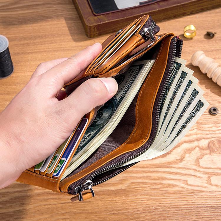 BULL CAPTAIN 050 RFID Anti-theft Top Layer Multi-Slot Wallet with Detachable Coin Purse(Gray) by BULL CAPTAIN