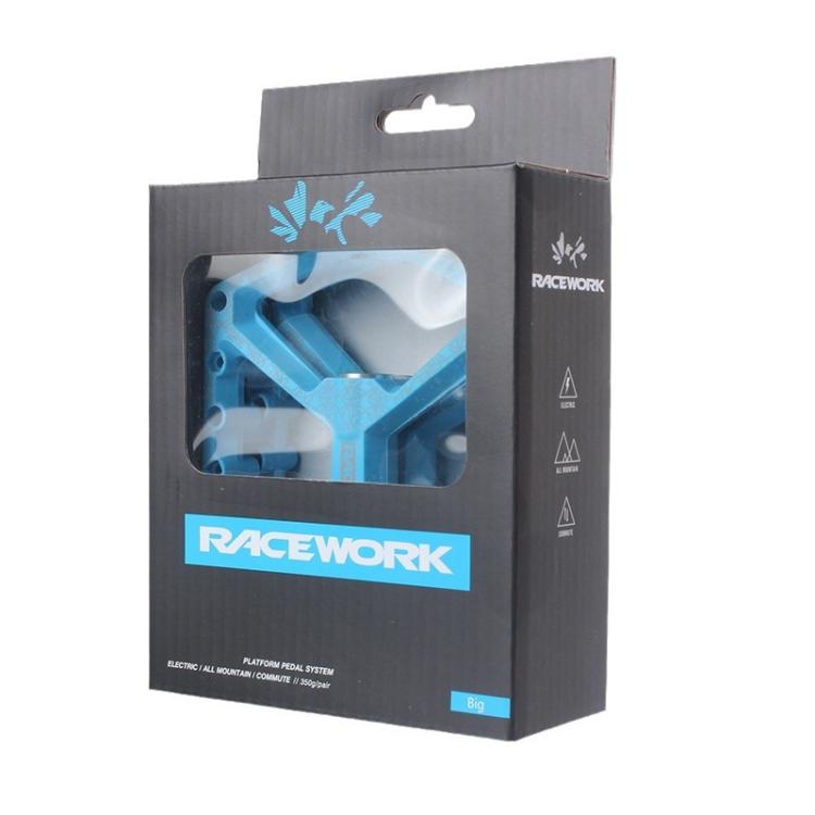 RACEWORK RK579 1pair Bicycle Wide Anti-slip Bearing Pedal Nylon Pedal(Blue) by RACEWORK