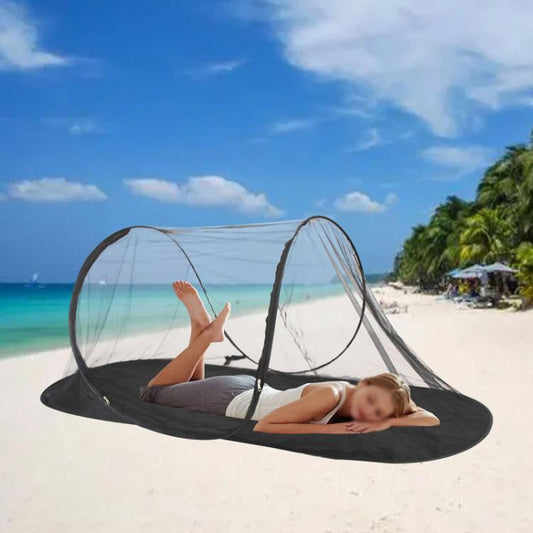 Outdoor Camping Mosquito Net Tent Portable Boat Type No-Installation Hand-Thrown Travel Mosquito Net(Orange Bottom) by bashfashion