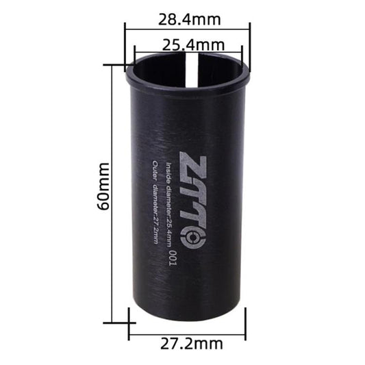 25.4-27.2mm 001 2pcs ZTTO Bicycle Seat Post Conversion Sleeve Reducer Cover(Black) by ZTTO