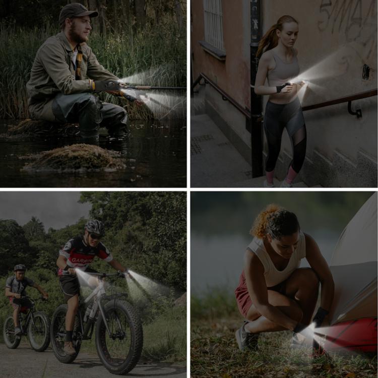 Night Riding Lighting Car Repair Fish Rechargeable LED Light Gloves, Style: Sisal Gray-Left Hand by bashfashion