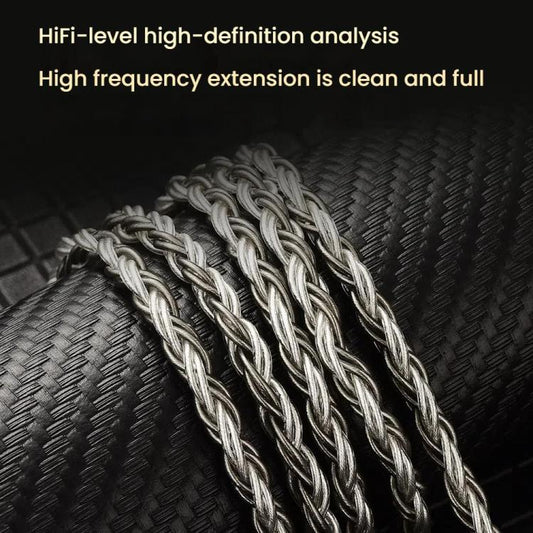 CVJ TS800 Eight Strands Copper Silver Plated Interchangeable Audio Plugs Headphone Upgrade Cable, Style: Type-C 0.75mm by CVJ