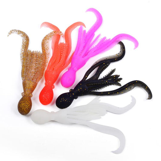 5pcs / Pack PROBEROS DW6123 10cm-4.8g Simulated Squid Soft Bait Sea Fishing Octopus False Lure(E) by PROBEROS