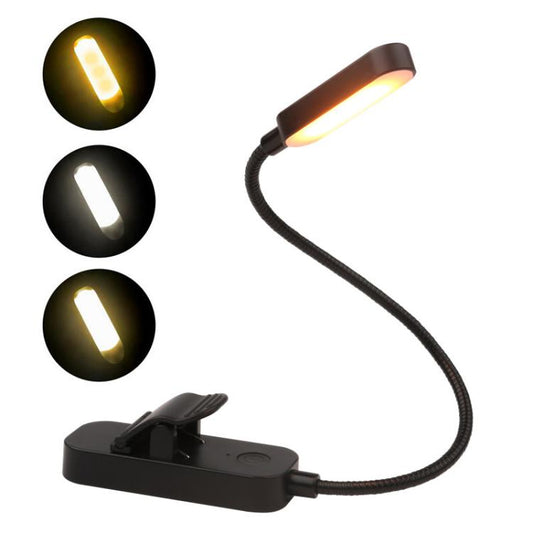 Hose Clip Book Light Night Reading Lamp Adjustable Brightness USB Rechargeable Book Clip Lights(8LED Long Strip Type-Black) by bashfashion