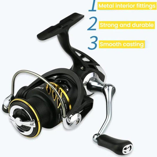YUMOSHI LP2000M Zero-Gap Metal Spinning Fishing Reel 5.2:1 High-Speed Gear Ratio by YUMOSHI