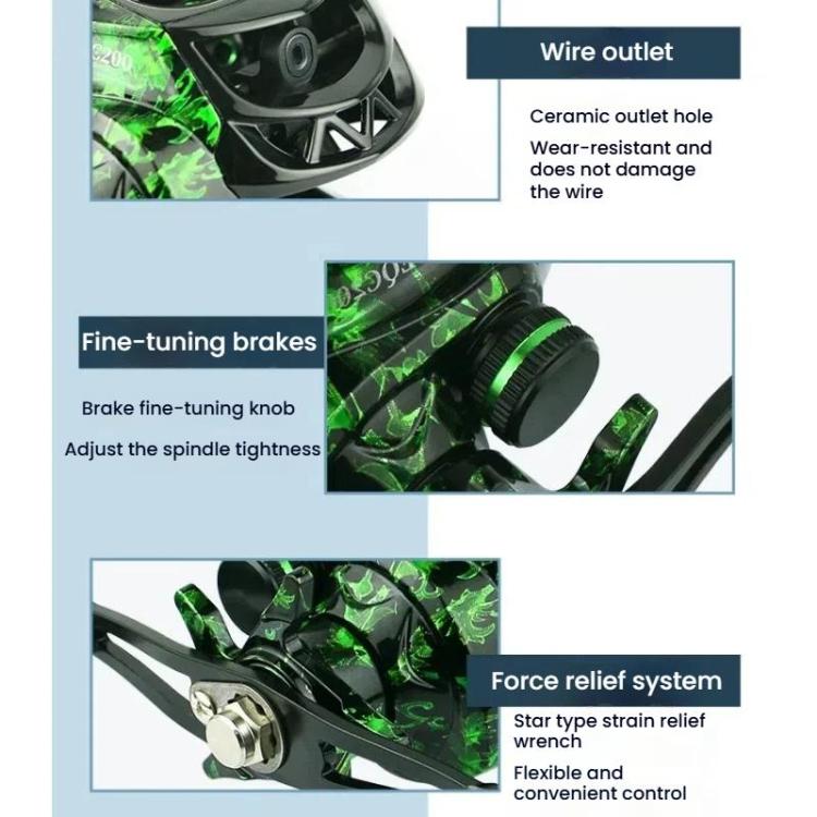 YUMOSH EQC200 Right Hand Baitcasting Fishing Reel 6.3:1 Gear Ratio With Magnetic Brake System, 12-Setting Adjustable by YUMOSH