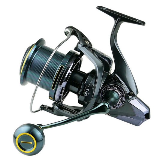 YUMOSHI TC12000 Guide Rod Structure All-Metal Spinning Reel Zero Backlash 4.7:1 Gear Ratio, Screw-In Handle for Surf Casting & Anchoring by YUMOSHI