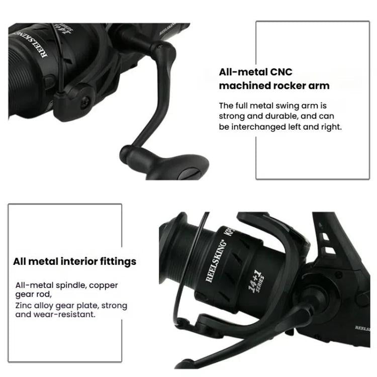 YUMOSHI KP6000 Dual Brake Fishing Reel Metal Shallow Spool & Zero-Gap Design for Long Casting by YUMOSHI