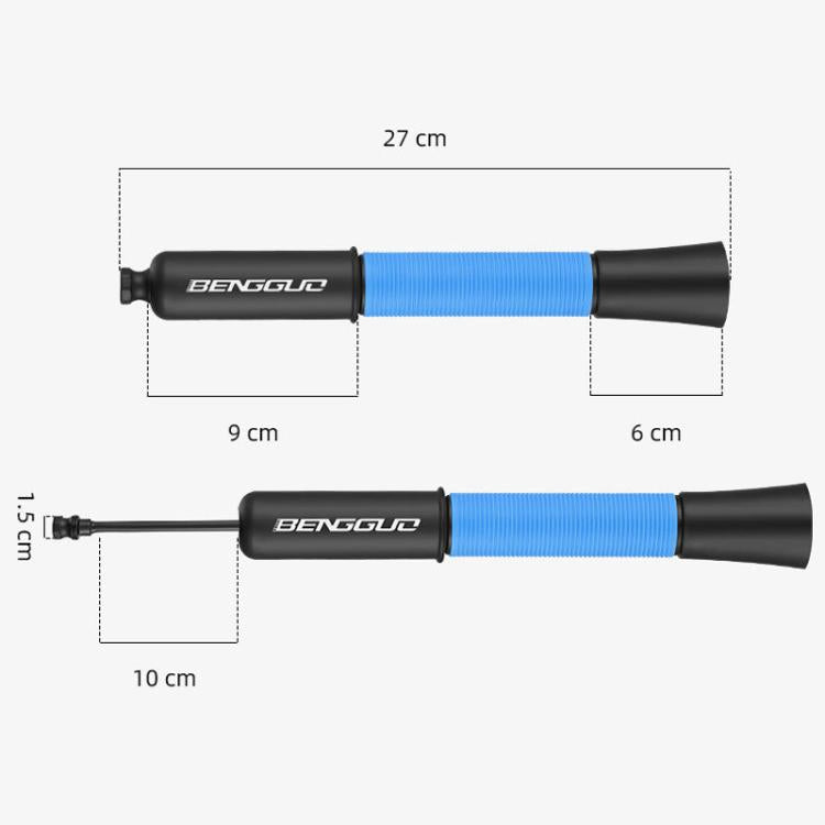 Ball Hose Inflator Portable Bicycle Pump(Black Blue) by bashfashion