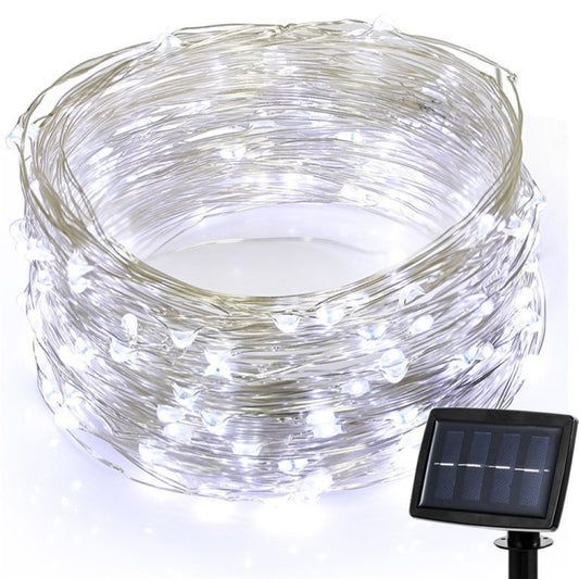22m 200 LEDs Solar Powered Home Garden Copper Wire String Fairy Light Outdoor Christmas Party Decor Strip Lamp with 8 Modes(White Light) by bashfashion