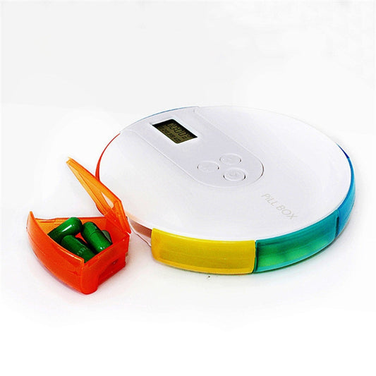 One Week Portable Timing Smart Pill Boxes Elder Reminding Electronic Medicine Box(Rainbow) by bashfashion