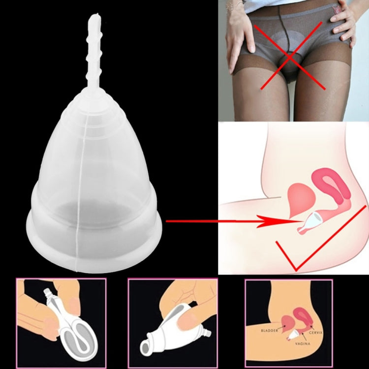 3 PCS Reusable Soft Cup Silicone Menstrual Cup, Size:Small(Transparent) by bashfashion