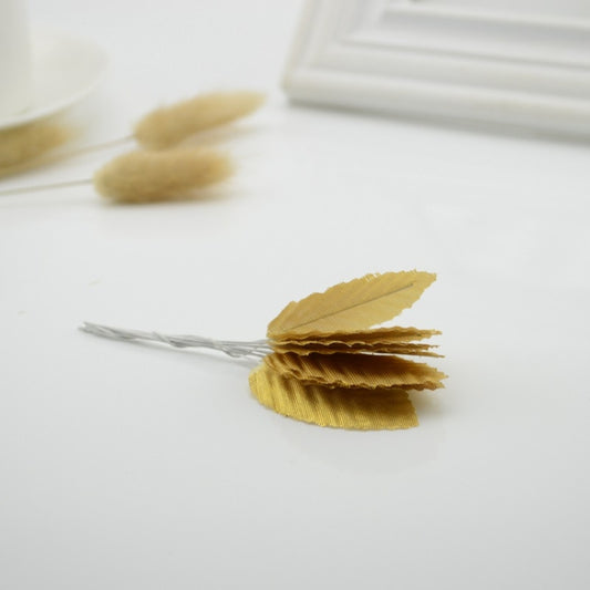 200 PCS / Pack DIY Wreath Simulation Leaves Home Decoration Supplies(Gold) by bashfashion