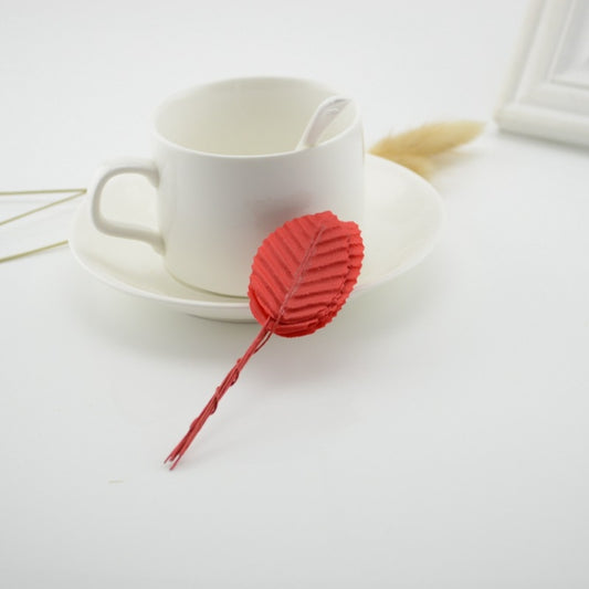 200 PCS / Pack DIY Wreath Simulation Leaves Home Decoration Supplies(Red) by bashfashion