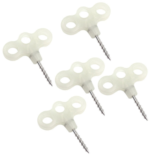 Outdoor 3-holed Luminous Threaded Tent Peg Camping Deck Stainless Steel Hook Safety Wind Noctilucent Cord Rope Fastener by bashfashion