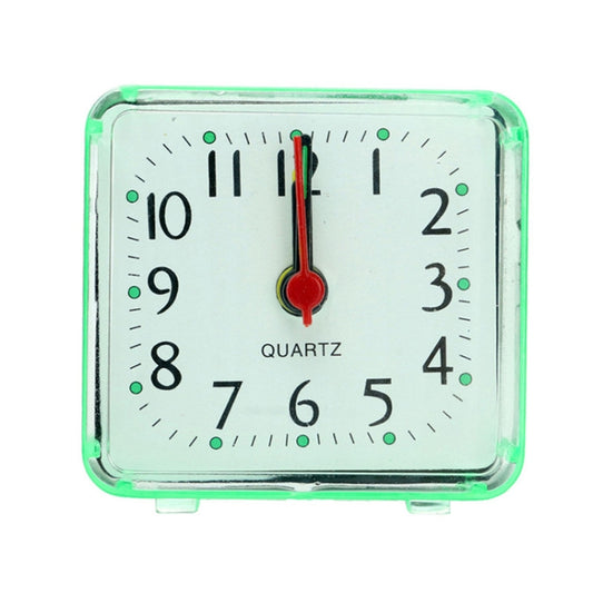Square Alarm Clock Transparent Case Compact Digital Mini Bedroom Bedside Office Electronic Clock(Green) by bashfashion