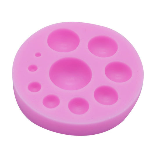 Round Silicone Fondant Cake Mold DIY Baking Decoration Chocolate Tool(Pink) by bashfashion
