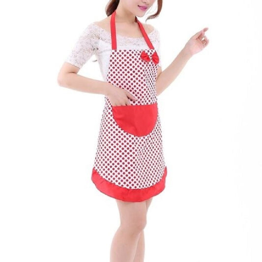 Home Kitchen Cooking Simple Bow Lace Apron(Red) by bashfashion