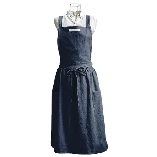 Cotton Simple Home Woman Apron(Dark Gray) by bashfashion