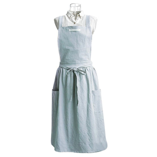 Cotton Simple Home Woman Apron(Light Blue) by bashfashion