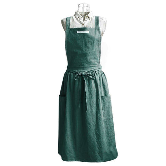Cotton Simple Home Woman Apron(Grass Green) by bashfashion