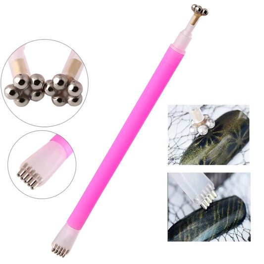 3 PCS Cat Eye Gel Magnet Pen Double Head Magnetic Pen Plum Branding Flower Magnetic Pen Nail Cat Eye Magnet New Tool(pink) by bashfashion