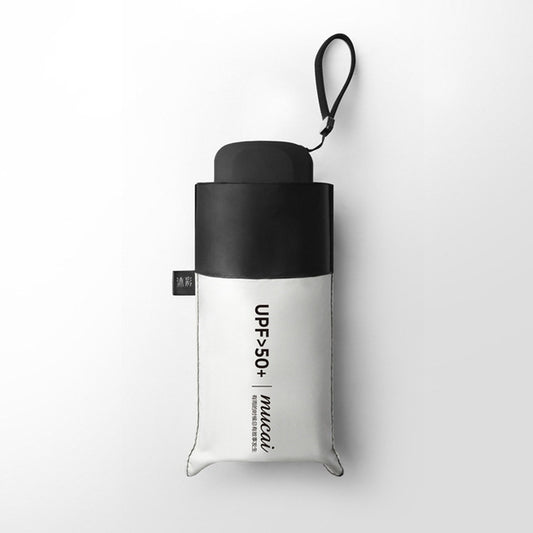 Mini Portable Umbrella Rain Women Windproof Durable 5 Folding Sun Umbrellas(White) by bashfashion