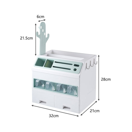 Multifunctional Spice Bottle Storage Rack Multi-layer Kitchen Supplies Knife Holder Combination Set Device Rack(Green) by bashfashion