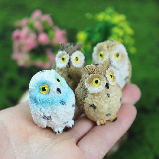 4 PCS/Set Mini Simulation Owl Gardening Decorative Animal Ornaments by bashfashion