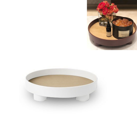 Multifunctional Storage Fruit Tray Cup Perfume Debris Desktop Decoration Plate Tray(White) by bashfashion