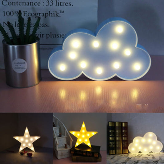 Switch Style Cloud Shape LED Night Warm Bedside Lamp Table Light Bedroom Study Room Night Light(Blue) by bashfashion
