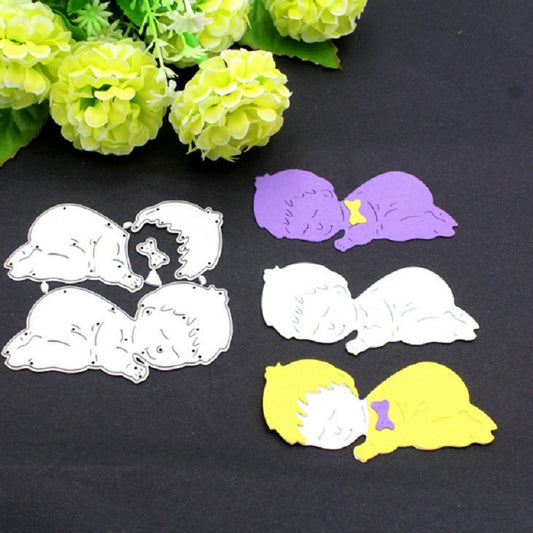 Sleeping Baby Knife Mold DIY Cutting Book Album Greeting Card Making Mold(Silver) by bashfashion