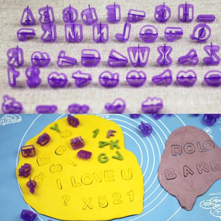 40pcs / Set Alphanumeric Plastic Cookie Molds Symbol Fondant Cake Decorative Printing Molds by bashfashion