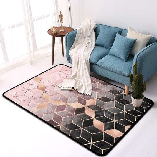 Geometric Pattern Bedroom Door Rug Decorative Mat, Size:100x160cm(Black Gold) by bashfashion