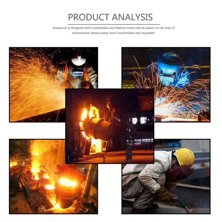 Full Leather Electric Welding Apron High Temperature Fireproof Star Splash Protective Clothing(Blue) by bashfashion