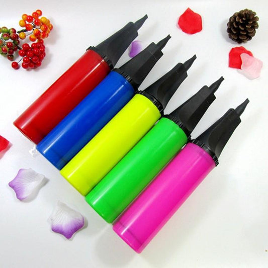 Balloon Pump Mini Plastic Hand Held Balloon Inflator Air Pump Portable Decoration Tools, Color and Type Random by bashfashion