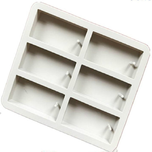 Aromatherapy Wax Handmade Soap Silicone Mold, Specification:Six Grid Rectangle by bashfashion