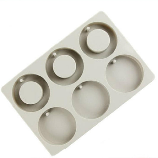 Aromatherapy Wax Handmade Soap Silicone Mold, Specification:Three Round Three Ring by bashfashion