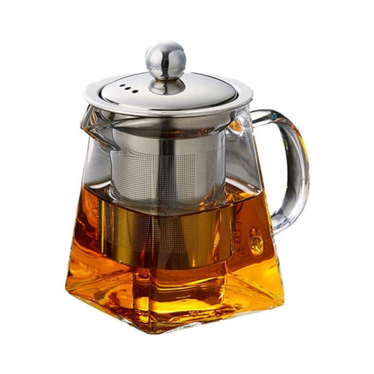 Stainless Steel Clear Heat Resistant Glass Filter Tea Pot, Capacity: 750ml by bashfashion